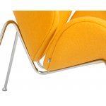 Набор 2 шт Кресло дизайнерское DOBRIN EMILY, желтая ткань AF13, хромированная сталь