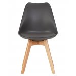 Набор 4 шт Стул обеденный DOBRIN JERRY SOFT, ножки светлый бук, цвет сиденья темно-серый (G-04)