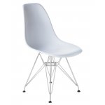 Набор 4 шт Стул обеденный DOBRIN DSR, ножки хром, цвет белый (W-02)