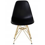 Стул обеденный DOBRIN DSR, ножки золотые, цвет чёрный (B-03)