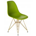 Стул обеденный DOBRIN DSR, ножки золотые, цвет салатовый (G-08)