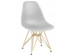 Стул обеденный DOBRIN DSR, ножки золотые, цвет светло-серый (GR-01)