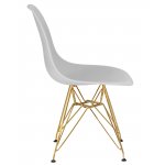 Стул обеденный DOBRIN DSR, ножки золотые, цвет светло-серый (GR-01)