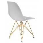 Стул обеденный DOBRIN DSR, ножки золотые, цвет светло-серый (GR-01)