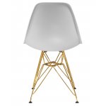 Стул обеденный DOBRIN DSR, ножки золотые, цвет светло-серый (GR-01)