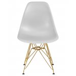 Стул обеденный DOBRIN DSR, ножки золотые, цвет светло-серый (GR-01)