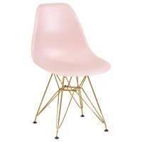 Стул обеденный DOBRIN DSR, ножки золотые, цвет светло-розовый (PK-02)