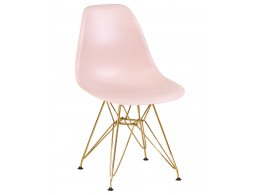 Стул обеденный DOBRIN DSR, ножки золотые, цвет светло-розовый (PK-02)