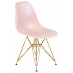 Стул обеденный DOBRIN DSR, ножки золотые, цвет светло-розовый (PK-02)