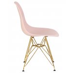 Стул обеденный DOBRIN DSR, ножки золотые, цвет светло-розовый (PK-02)