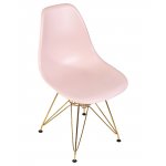 Стул обеденный DOBRIN DSR, ножки золотые, цвет светло-розовый (PK-02)