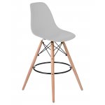 Стул барный DOBRIN DSW BAR, ножки светлый бук, цвет сиденья светло-серый (GR-01)
