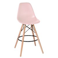 Стул барный DOBRIN DSW BAR, ножки светлый бук, цвет сиденья светло-розовый (PK-02)