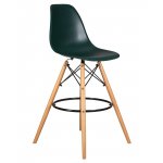 Стул барный DOBRIN DSW BAR, ножки светлый бук, цвет тёмно-зеленый (G-13)