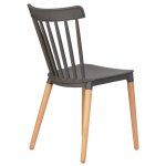 Набор 4 шт Стул обеденный DOBRIN THEO, ножки светлый бук, цвет темно-серый (GR-04)
