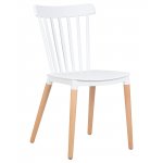 Набор 4 шт Стул обеденный DOBRIN THEO, ножки светлый бук, цвет белый (W-02)