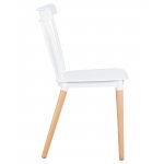 Набор 4 шт Стул обеденный DOBRIN THEO, ножки светлый бук, цвет белый (W-02)