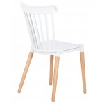 Набор 4 шт Стул обеденный DOBRIN THEO, ножки светлый бук, цвет белый (W-02)