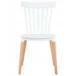 Набор 4 шт Стул обеденный DOBRIN THEO, ножки светлый бук, цвет белый (W-02)