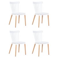 Набор 4 шт Стул обеденный DOBRIN THEO, ножки светлый бук, цвет белый (W-02)