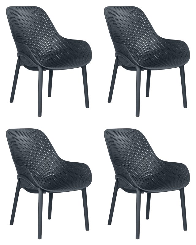 Набор 4 шт Кресло DOBRIN LONZO, антрацит (GR-12) с УФ-защитой