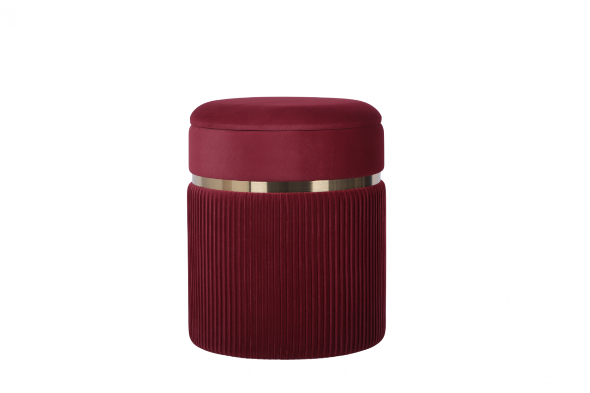 Пуф Миранда с ящиком велюр бордовый Пуф Миранда с ящиком велюр бордовый