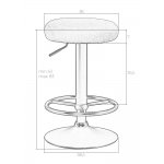 Табурет барный DOBRIN TEDDY BLACK, белое букле