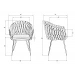 Стул обеденный DOBRIN MATILDA, бежевая ткань (LAR 275-1)
