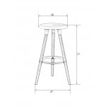 Табурет барный DOBRIN ROYCE WHITE, белый (W-02)