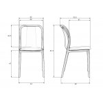 Стул обеденный DOBRIN ADAM, черный/серо-голубой