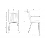 Набор 4 шт Стул обеденный DOBRIN THEO, ножки светлый бук, цвет темно-серый (GR-04)