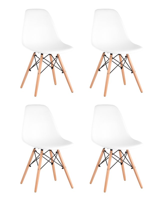 Стул Eames Style DSW белый x4 (разборный каркас)