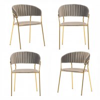Комплект из 4-х стульев Turin латте, золотые ножки