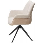 Стул ПОНТУС (PONTUS) 360 град, цвет БЕЖЕВЫЙ (KN01-05/ BZ1046-11), ткань/ ЧЕРНЫЙ каркас, ®DISAUR