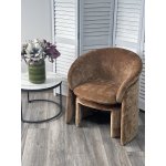 Кресло+оттоманка HUG AT5139-13 Коричневый, ткань/каркас металл в обивке AT5139-13 ®DISAUR