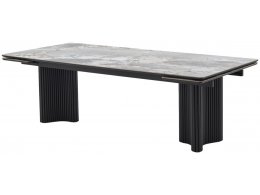 Стол АДАЖИО 240 (320) см MINERAL STONE NATURAL, керамика / Черный каркас М-City