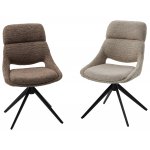 Стул АНДЕРС (ANDERS) 360 град, цвет БЕЖЕВЫЙ EYELASH -120 фактурный шенилл / ЧЕРНЫЙ каркас, ®DISAUR