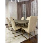 Стул обеденный Милан MC819-BG-1, 63х45х99, бежевый/матовое золото