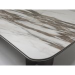 Стол INGERMAN 200 KARAKATA BROWN, керамика на стекле / Темно-серый металл+ шпон,  каркас, ®DISAUR