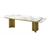 Стол АДАЖИО-2 240 (320) см ARCTIC OCEAN, керамика / Золотой каркас М-City