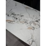 Стол обеденный Соар-2 F-1690,160х90х76 см, серо-золотая керамика/золото