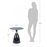 Кофейный столик Secret диам.40см x 54см, чёрный мрамор, металл, керамика