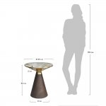 Кофейный столик Vision диам.40см x 54см, металл под дерево, керамика