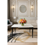 Стол обеденный Блум ART2922-160W, 160х90х75 см, белая керамика/черный