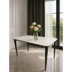 Стол обеденный Блум ART2922-160W, 160х90х75 см, белая керамика/черный