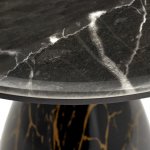 Кофейный столик Secret диам.40см x 54см, чёрный мрамор, металл, керамика