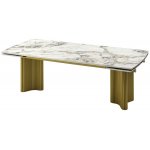 Стол АДАЖИО-2 240 (320) см ARCTIC OCEAN, керамика / Золотой каркас М-City