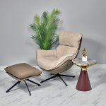 Кофейный столик Vision диам.40см x 54см, металл под дерево, керамика