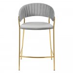 Комплект из 2-х стульев полубарных Turin серый с золотыми ножками