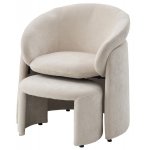 Кресло+оттоманка HUG AT5139-09 Св. бежевый, ткань/каркас металл в обивке AT5139-09 ®DISAUR